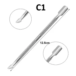 Kopytko do skórek stalowe C1 – dwustronne narzędzie do manicure 12,5 cm | NILO